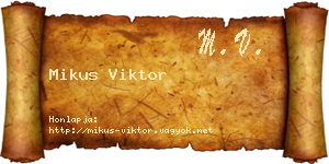 Mikus Viktor névjegykártya
